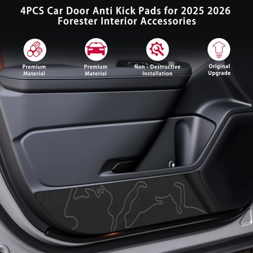 4PCS Car Door Anti Kick Pads for 2025 Forester Interior Protector Mat Dirty Collision Stickers Inner Decorative