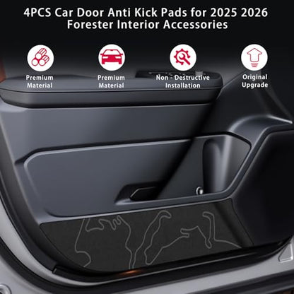 4PCS Car Door Anti Kick Pads for 2025 Forester Interior Protector Mat Dirty Collision Stickers Inner Decorative