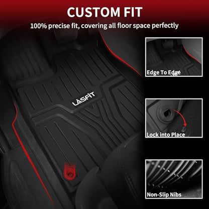 LASFIT Floor Mats & Trunk Mat for Honda Odyssey 2026 2025 2024 2023 2022 2021 2020 2019 2018 Mini Passenger Van, All Weather TPE Car Floor Liners-1st & 2nd & 3rd Row & Cargo Mat Full Set - style: 4）For Honda Odyssey | 2018-2026 | Combo Set