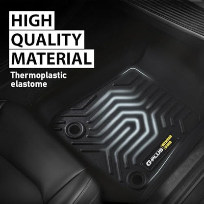 G-PLUS Floor Mats 3PCS Fit for Jeep Wrangler JL 2018-2025 Unlimited 4-Door Only (Not Fit for JK or 4XE), All Weather TPE Custom Fit Heavy Duty Floor Liners 1st & 2nd Row, Black - size: 18-24|Fit Jeep Wrangler|3PCS