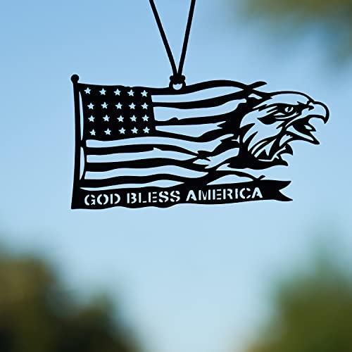 Rear View Mirror Accessories - Car Mirror Hanging Accessories - Car Pendant, Car Charms Ornament - Swinging Ornaments Cars Accessory for Men and Women Hanger - Black (USA Eagle Flag) - style: USA Eagle Flag