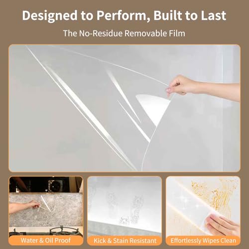Clear Electrostatic Wall Protector, Static Protective Film, Adhesive-Free, No Residue Protection for Behind Trash Cans, Against Dog Scratches, Furniture, Doors, Splashes and Stains (15.78in*16.4ft) - size: 15.78in*16.4ft