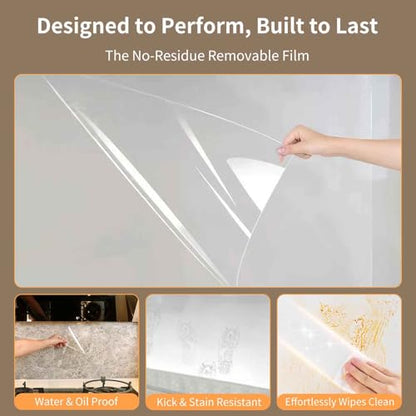 Clear Electrostatic Wall Protector, Static Protective Film, Adhesive-Free, No Residue Protection for Behind Trash Cans, Against Dog Scratches, Furniture, Doors, Splashes and Stains (15.78in*16.4ft) - size: 15.78in*16.4ft