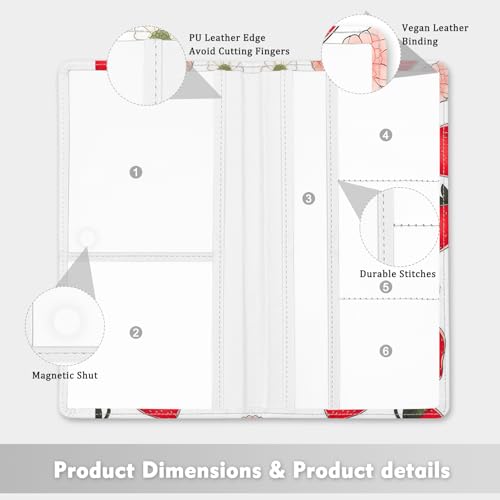 Car Registration and Insurance Holder, with Magnetic Closure for License, Cards and Documents, All Vehicle Needs and Car Accessories (Strawberry) - color: Strawberry