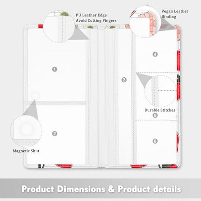 Car Registration and Insurance Holder, with Magnetic Closure for License, Cards and Documents, All Vehicle Needs and Car Accessories (Strawberry) - color: Strawberry