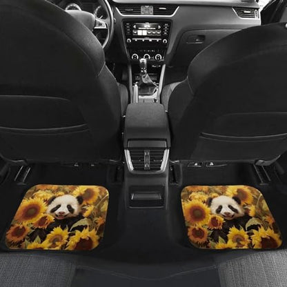 Panda Sunflower Yellow Car Floor Mats Front & Rear Car Mats Set of 4pcs Car Carpet Universal Fit for SUV,Vans,sedans,Trucks - color: Panda Sunflower Yellow