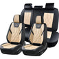 Huidasource Seat Covers Full Set, Universal Fit for Most Cars SUV Trucks, Full Coverage Leather Seat Cover, Airbag, Cupholder Compatible, Seat Function Retain, Easy Install with Velcro, Black & Beige - color: FS: Black&Beige, size: Full Set