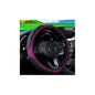 15 Inch Car Leather Steering Wheel Cover, Automotive Accessories Elastic Breathable Anti-Slip Soft Wheel Protector Fits Men and Women, Suitable for SUVs, Trucks, Vehicles and RVs (Purple) - color: Purple