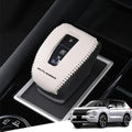 Great-luck Genuine Leather Automatic at Gear Shift Knob Cover Protector Trim,The car Interior Accessories(Beige+Black) for Mitsubishi Outlander 2022 2023 2024 2025 2026 Outlander PHEV 2023-2025 2026