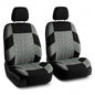 FH Group Front Set Premium Cloth Car Seat Covers for Low Back Car Seat with Removable Headrest, Universal Fit, Airbag Compatible Seat Cover for SUV, Sedan, Beige - color: Gray, style: Front Set