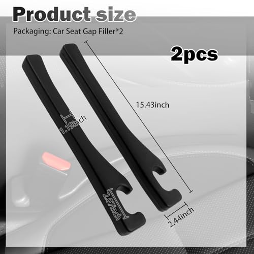 2PCS Car Seat Gap Filler,Tender Car Seat Side Gap Filler for Filling Gaps & Keeping Keys/Small Items from Falling Out,Resilient Vehicle Accessories Cars Gaps Fillers for Vehicle