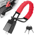 Upgraded car Steering Wheel Lock, seat Belt Lock and Anti-Theft Device, Water Transfer Printing Process, 3 Keys, Multi-Functional, Suitable for Most Vehicles, SUVs and Golf cart Security (red). - color: RED2