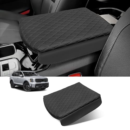 Custom for Center Console Cover Kia Telluride 2020-2026 Accessories, Armrest Cover PU Leather Seat Box Cover Protector - size: Kia Telluride 2020-2026