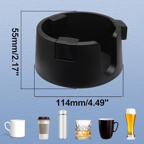 Anti Spill Cup Holder - Adjustable Plastic Drink Holder - Adhesive Desk Cup Holder for Home Office Couch Table - Black - color: Black