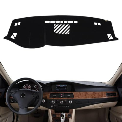 Dashboard Cover Dash Mat Fit for 2010-2004 B-MW 5 Series (E60 Body Code) 525i 525xi 528i 530i 535i 550i M5 (W/o HUD Models),Car Dash Board Mat Anti-Glare Carpet,Non-Slip Pad (Black) - color: Black, size: Fit 2004-2010 B-MW 5 Series - (Black)