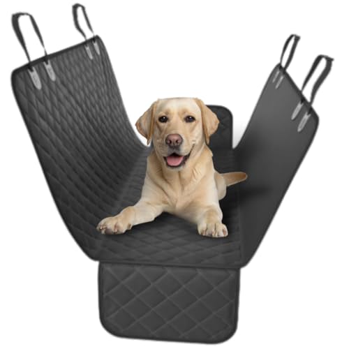 Dog Car Seat Cover for Back Seat for XL Cars, SUVs & Trucks - Durable Car Cover Protector for Dogs, Nonslip Backseat Dog Hammock, Waterproof Scratchproof Protection Against Dirt, Pet Fur - color: Black, size: X-Large