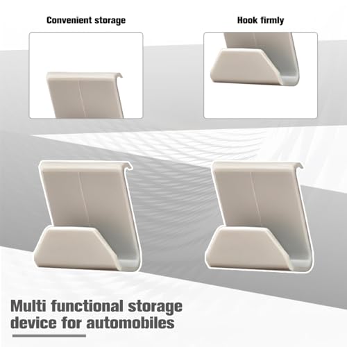 2PCS Car Co-Pilot Glovebox Hooks, Front Passenger Seat Glovebox Storage Hanger for Purse Key Umbrella Cable, Multifunctional Glove Compartment Holder Organizer Hook, Universal Fit (Beige) - color: Beige