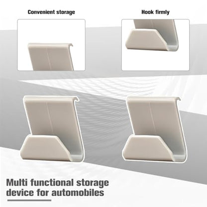 2PCS Car Co-Pilot Glovebox Hooks, Front Passenger Seat Glovebox Storage Hanger for Purse Key Umbrella Cable, Multifunctional Glove Compartment Holder Organizer Hook, Universal Fit (Beige) - color: Beige