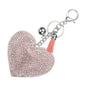PATIKIL Rhinestone Keychains for Women, Cute Bling Heart Shape Purse Charm for Bag Handbags Car Keys - color: White-pink White