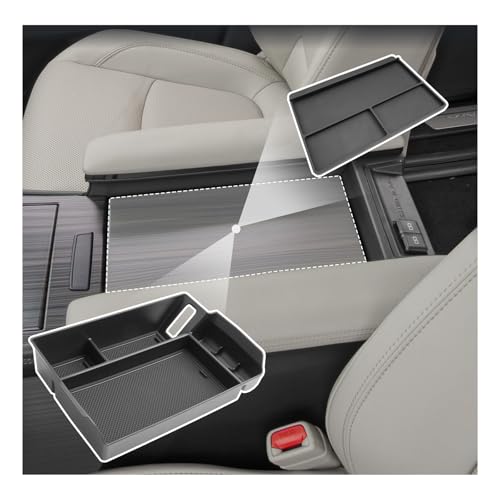 2PCS for 2025 2026 Toyota Sienna Center Console Organizer+Console Storage Mat [Not for Console w/Cool Box] for 2021-2026 Toyota Sienna Accessories 2021-2025 2026 Sienna Armrest Console Organizer - color: Sienna 2PCS Tray [Not for Console w/ Cool Box]