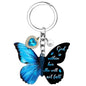 Butterfly Keychains for Women Christian Keychain Bible Quotes Spiritual Gifts for Women Religious Bible Verse Gifts Christian Accessories Blue Butterfly Charms for Purses
