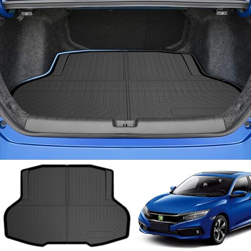 Powerty Only Fit for Trunk Mat Honda Civic Sedan 2016-2021 All Weather TPO Rear Cargo Liner (Not for 2-Doors Models, Not Fit for Hatchback) - size: Cargo Mat｜For｜16-21｜Honda Civic Sedan