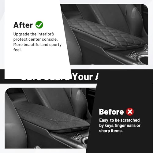 Autorder Center Console Cover for 2018-2024 Toyota Camry Accessories Leather Armrest Cushion Cover Anti-Scratch Middle Console Pad for Cat Dog Pet - size: 2018-2024 Toyota Camry