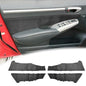 4PCS Door Panel Cover Compatible with Honda Civic 2004-2009 Front and Back Vinyl Leather Insert Cards Protector Trim Black (Only Leather Part)