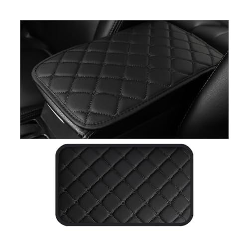 HZEL Car Center Console Cushion Pad, PU Leather Vehicle Armrest Protection Cover, Waterproof Automotive Interior Arm Rest Seat Box Mat Accessories, Universal for SUV, Sedan, Truck (Black) - color: Black