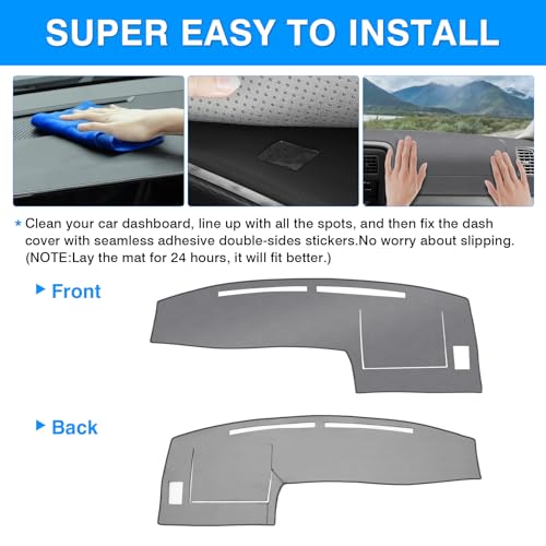 Autorder Gray Dashboard Cover Mat for Toyota Tacoma 1998-2004 Accessories Dash Cover Upgrade Polyester Dash Mat Sunshade Glare UV Rays Protector - size: Gray 1998-2004 Toyota Tacoma