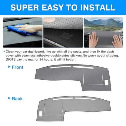 Autorder Gray Dashboard Cover Mat for Toyota Tacoma 1998-2004 Accessories Dash Cover Upgrade Polyester Dash Mat Sunshade Glare UV Rays Protector - size: Gray 1998-2004 Toyota Tacoma