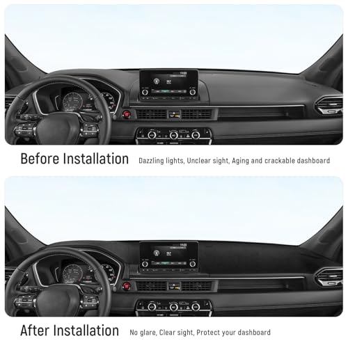 Dash Cover for Honda Pilot 2026 2025 2024 2023 (Without HUD) Accessories Flannel Dashboard Cover Dash Mat Center Console Cover Sunshield Protector Pad - size: for Honda 2023-2026 Pilot