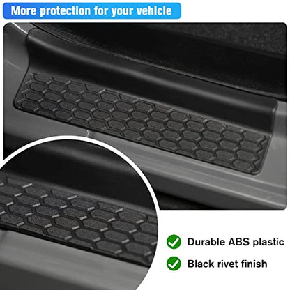 Door Sill Guard Kit Car Anti-Scratch Threshold Protector Door Entry Guard Scuff Plate Cover Compatible with Jeep Wrangler JL JLU 2018-2024 & Jeep Gladiator JT 2020-2022