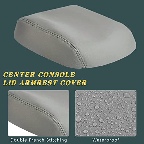 A ABIGAIL Center Console Armrest Cover Compatible with 2009 2010 2011 2012 2013 2014 2015 Honda Pilot Auto Leather Suture Console Lid Cover Replacement (Gray) - color: Gray, size: Center