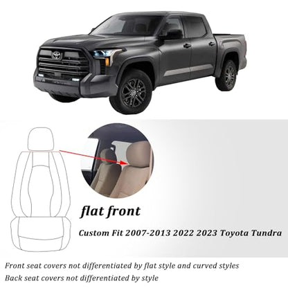 Coverado Tundra Seat Covers, Front Car Seat Covers Fit for Tundra 2007-2013 2022 2023 Faux Leather Seat Covers for Car Seat Protector Cushion for Truck Car Interior Accessories(Blue)