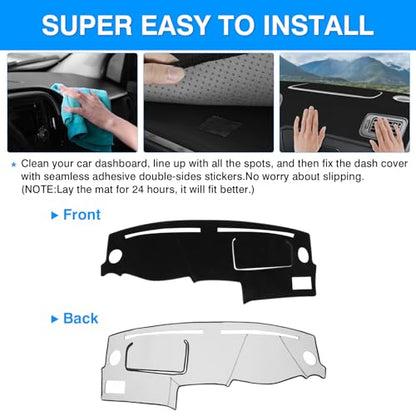 Autorder Dashboard Cover Mat for Honda Civic 1996-2000 Accessories Dash Cover Upgrade Velvet Dash Mat Sunshade Glare UV Rays Protector - size: 1996-2000 Honda Civic