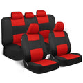 BDK PolyPro Car Seat Covers Full Set in Red on Black – Front and Rear Split Bench Seat Covers for Cars, Easy to Install Car Seat Cover Set, Car Accessories for Auto Trucks Van SUV - color: Red