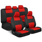 BDK PolyPro Car Seat Covers Full Set in Red on Black – Front and Rear Split Bench Seat Covers, Easy to Install, Accessories for Auto Trucks Van SUV - color: Red