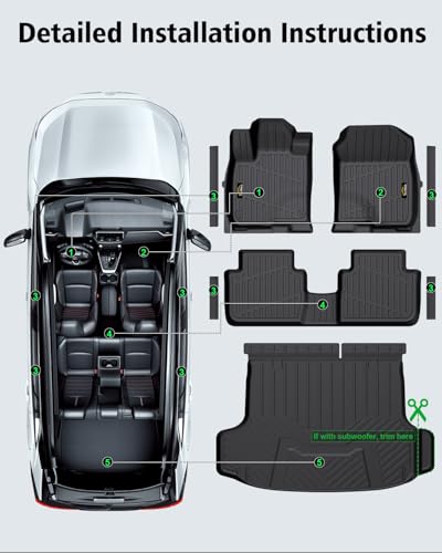 Floor Mats & Cargo Liner Custom Fit for Acura ADX 2025 All Weather TPE Rubber 1st & 2nd Floor Liners Automotive Trunk Mat for Acura ADX 2025 Accessories, Black - size: For Acura ADX 2025
