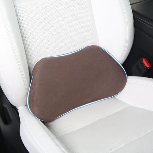 Lumbar Support Pillow for Car, Ergonomic Memory Foam Back Cushion for Driving, Seat Office Chair, Gaming Chair, Lower Back Support for Back Pain Relief, Brown, 1 Pack - color: Brown, size: Lumbar 1P