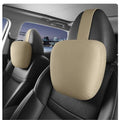 2pcs Car Neck Pillow for headrests,Support Drive Seats Head Cushion Pillows,Microfiber Velvet,Plant-Based Polyester,Thickness & Height Adjustable,11.8x7.5,Inner Liner fillable(Beige)