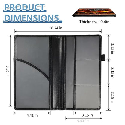 Car Registration and Insurance Holder for Women Men,Automobile License Document Card Holders Vehicle Glove Box Organizer Leather Accessories Driver Essential,Black Dragon Surrounded by Fire - color: Black Dragon Surrounded by Fire