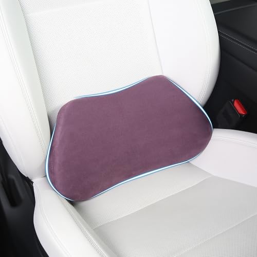 Lumbar Support Pillow for Car, Ergonomic Memory Foam Back Cushion for Driving, Seat Office Chair, Gaming Chair, Lower Back Support for Back Pain Relief, Purple, 1 Pack - color: Purple, size: Lumbar 1P