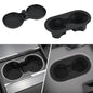 frani Cup Holder Set (2-Piece) Compatible with Tesla Model Y 2021-2026 & Juniper Refresh - Premium Silicone Inserts for Center Console & Rear Seats Black - color: Black, style: Model Y Juniper 2025-2026