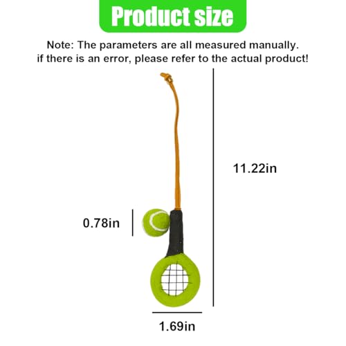 Tennis Racket Car Rear View Mirror Charm, Felt Handmade Auto Interior Hanging Ornament Accessories, Cute Ball Vehicle Mirror Decorative Pendant Present for Women Man (Tennis) - size: Tennis