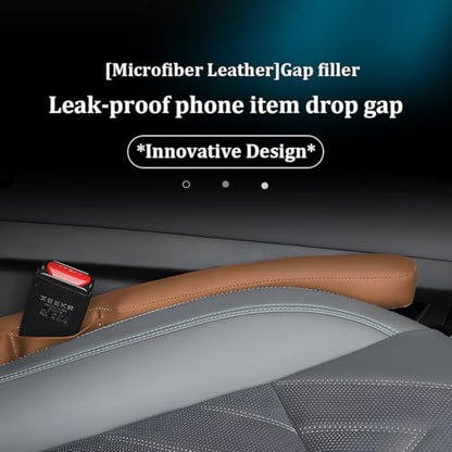 Car Seat Gap Filler, 2PCS Between Vehicle Seats Console Organizer Stop Things from Dropping, Automotive Interior Chair Gap Coverage Fill, Universal for SUV Automobile Truck (Brown) - color: Brown