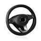 Car Steering Wheel Cover Protector Microfiber Leather, Elastic, Breathable Anti-Slip Odorless, 15 Inches Universal (Black)