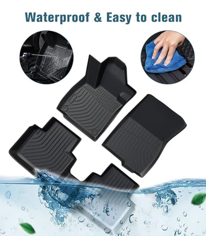 Car Floor Mats Replacement for Chevrolet Chevy Malibu 2016-2025 (Not Fit Hybrid or Limited) Heavy Duty TPE Liner Custom Fit All Weather Waterproof Protection Full Set Coverage Carpets - size: Floor Mats for Malibu 2016-2025