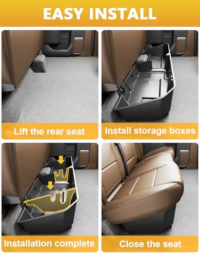 Tuyoung Under Seat Storage Boxes - Compatible with 2019-2026 Chevy Chevrolet Silverado 1500/GMC Sierra 1500, 2020-2026 Silverado/Sierra 2500HD/3500HD | Double & Crew Cab Rear Underseat Organizer Box - size: 2019-2026 Chevy Silverado/GMC Sierra 1500
