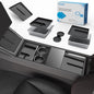 Center Console Organizer Tray for Tesla Model Y Juniper 2025 2026 (Premium & Performance) & Model 3 Highland, PC Material & Silent Silicone Armrest Storage Box Wireless Charging Pad Cup Holder - size: Model Y Juniper & Model 3 Highland